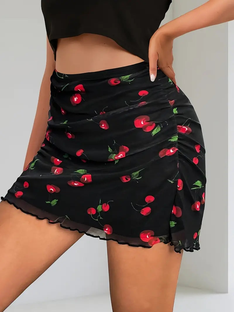 Cherry Print Skirt