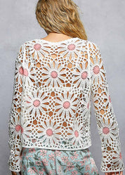 Floral Weave Crochet Top