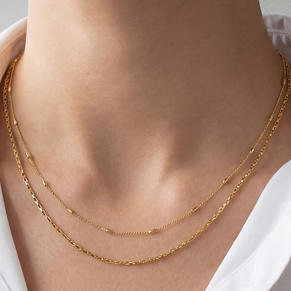 Two Row Layered Necklace