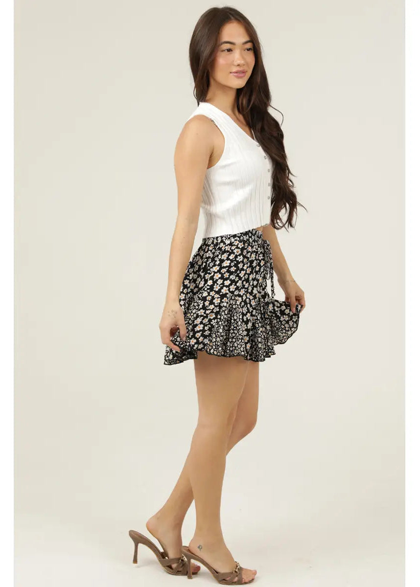 Frannie Floral Godet Shorts
