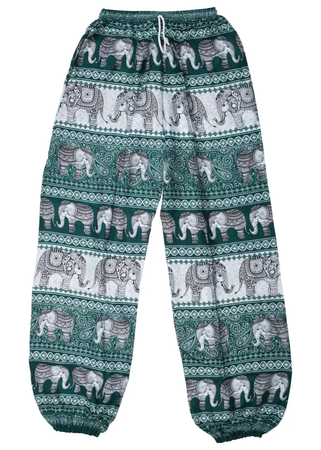 Elephant Print Drawstring Pants