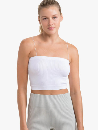 Ribbed Tube Top with Straps