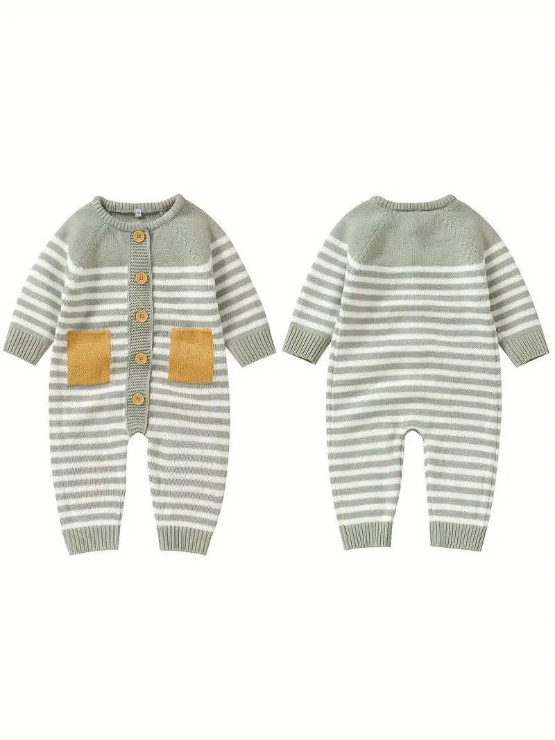 Striped Unisex Romper-Baby