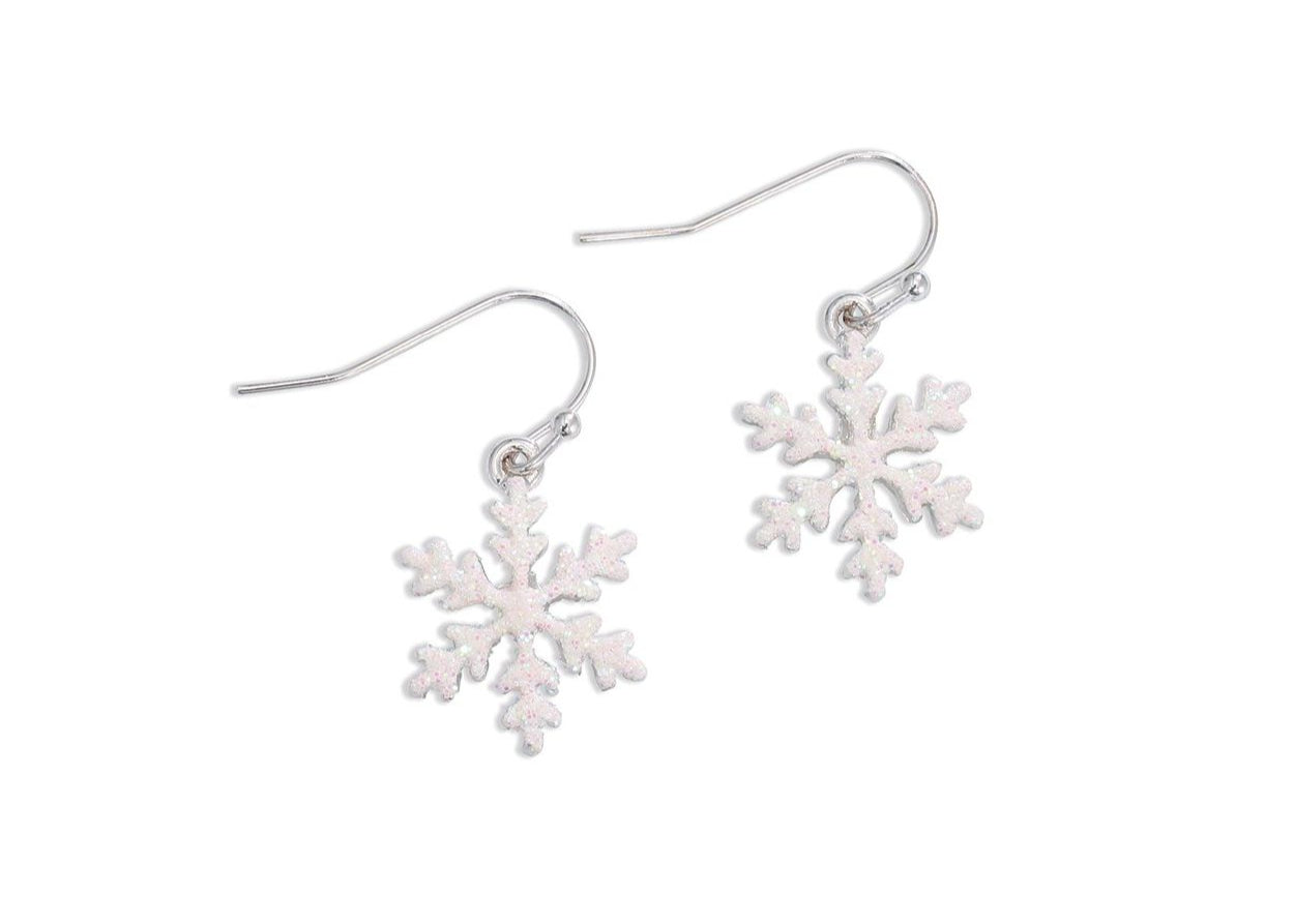 Glitter Snowflake Earrings