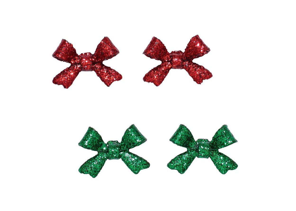 Glitter Bow Earrings