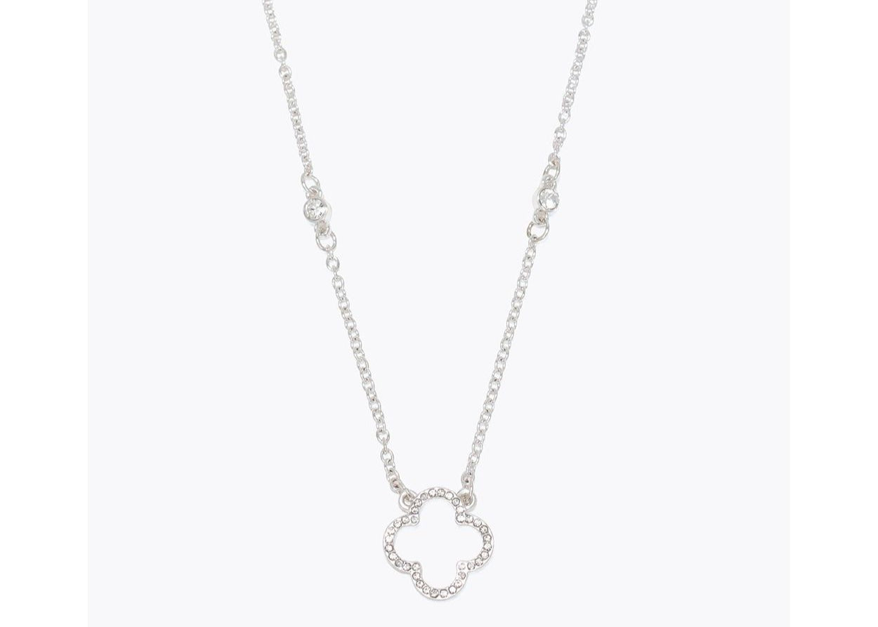 Crystal Studded Clover Necklace
