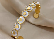 Inlaid Shell Hearts Bangle