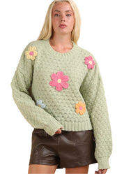 Floral Applique Sweater