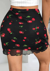 Cherry Print Skirt