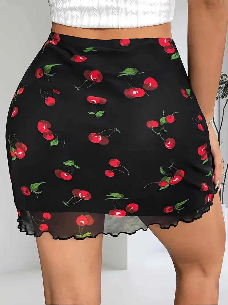 Cherry Print Skirt