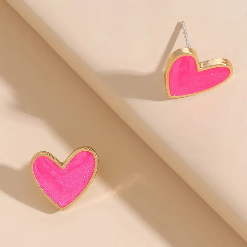 Pink Heart Stud