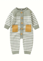 Striped Unisex Romper-Baby