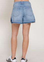 Colorblock Denim Shorts