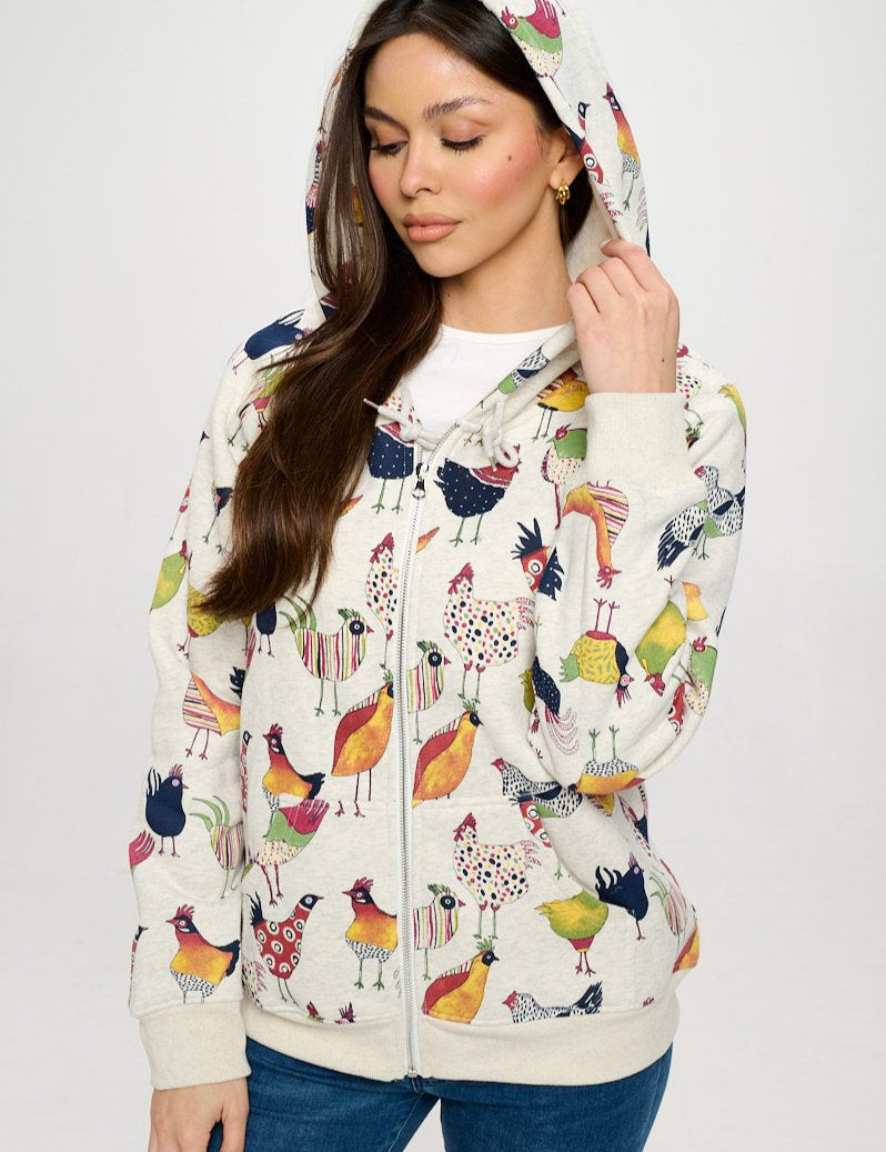 Colorful Rooster Hoodie