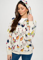 Colorful Rooster Hoodie