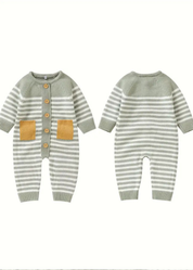 Striped Unisex Romper-Baby