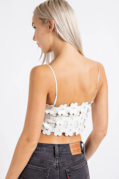 Daisy Chain Leather Crop Top