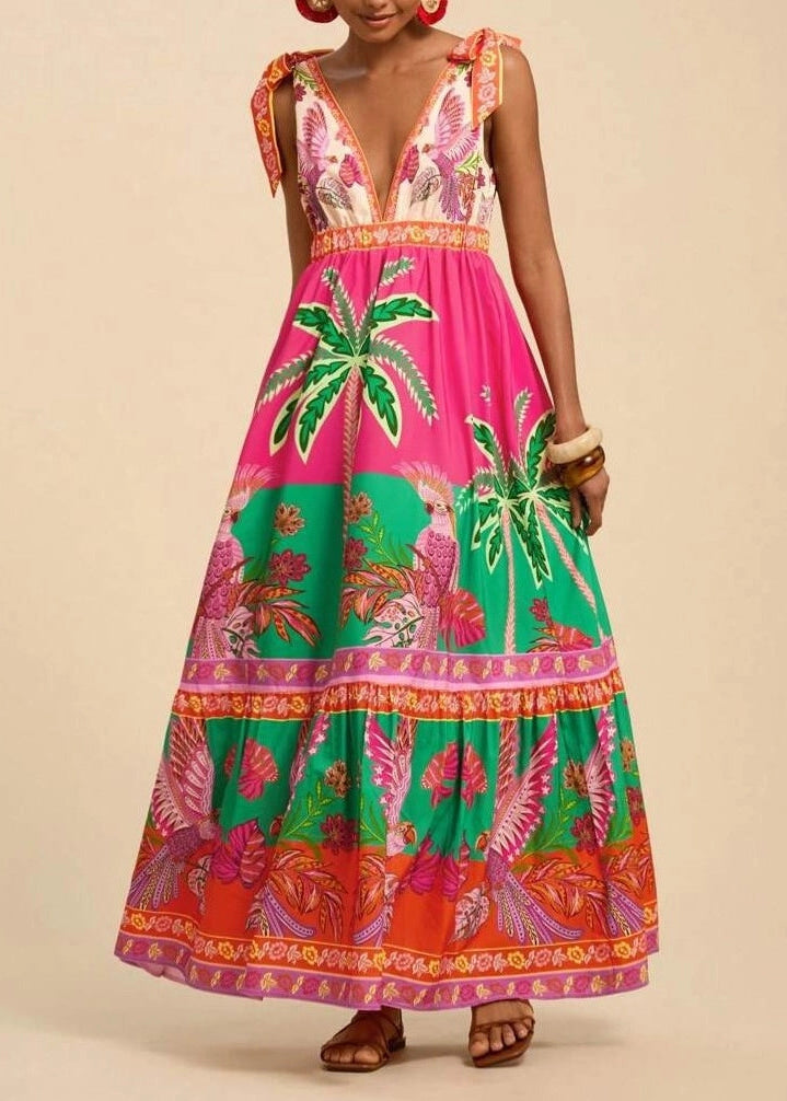 Tropical Floral Maxi Dress