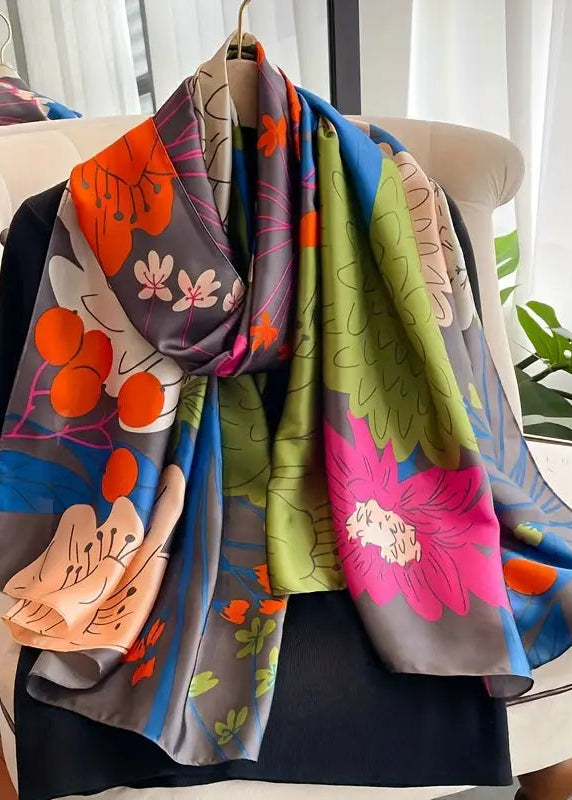 Floral Print Long Scarf