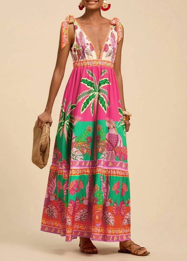 Tropical Floral Maxi Dress