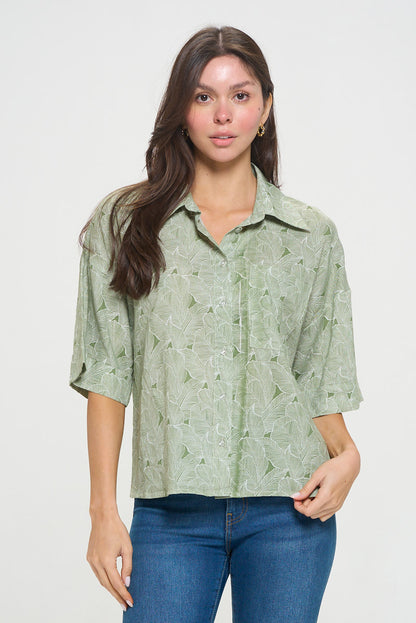 Leaves Print Shirt