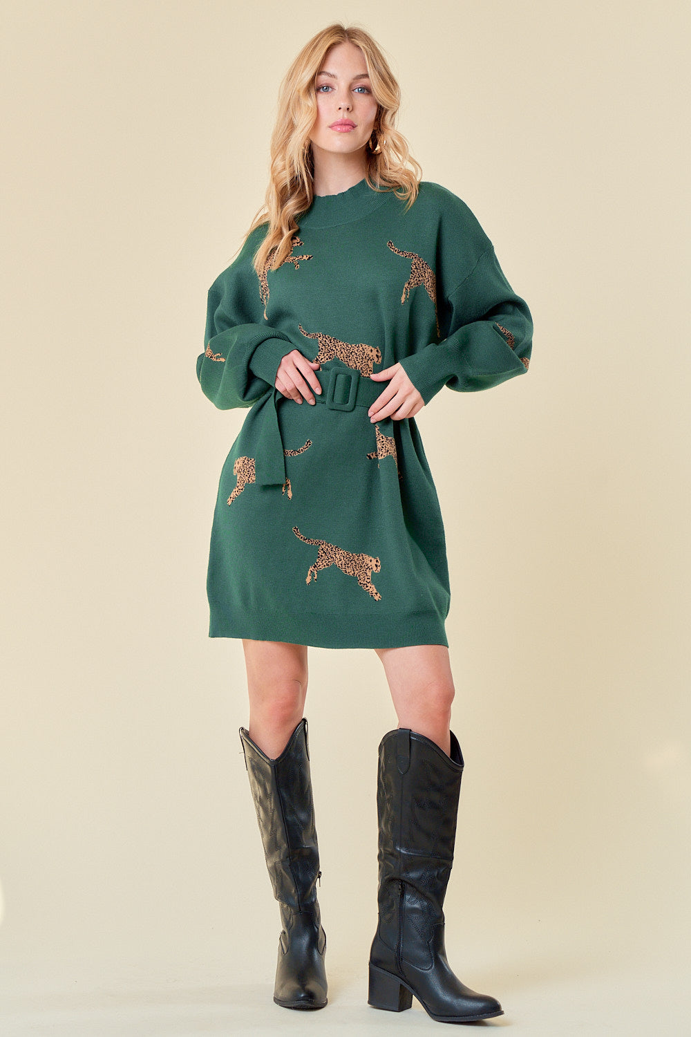 Cheetah Sweater Dress