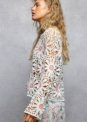 Floral Weave Crochet Top