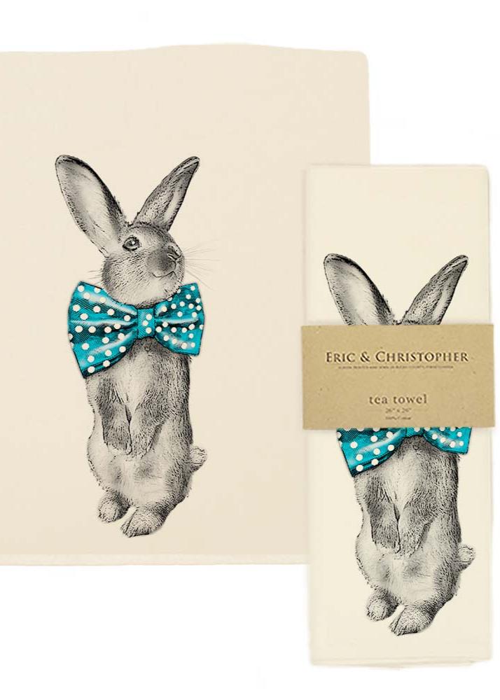 Bunny Bowtie Tea Towel