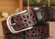 Floral Faux Leather Belt