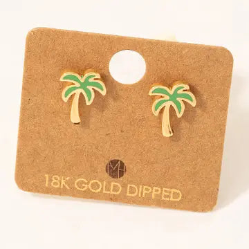 Palm Tree Stud Earrings