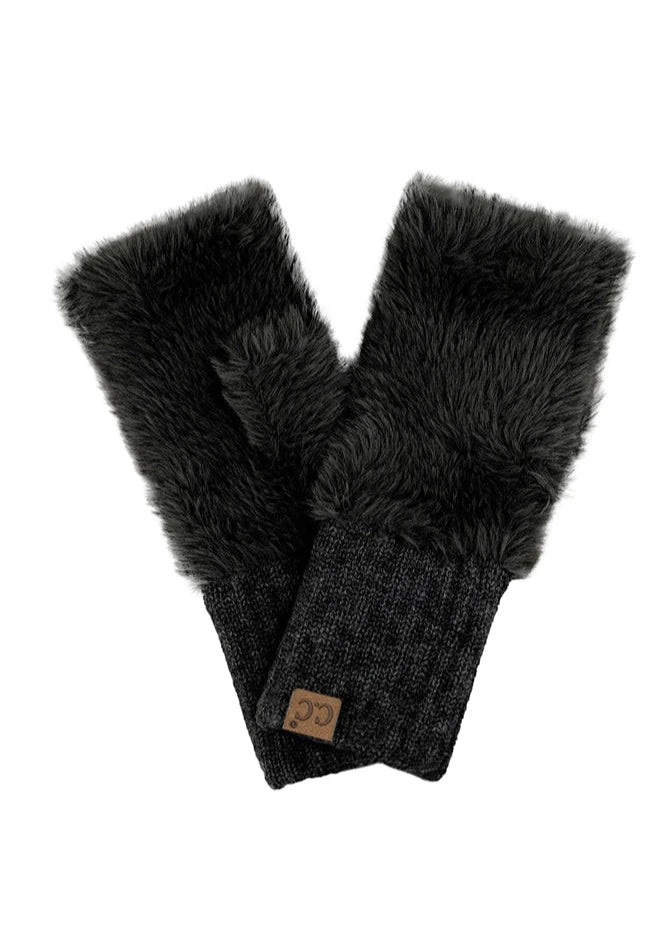 C.C Fur Fingerless Winter Glove