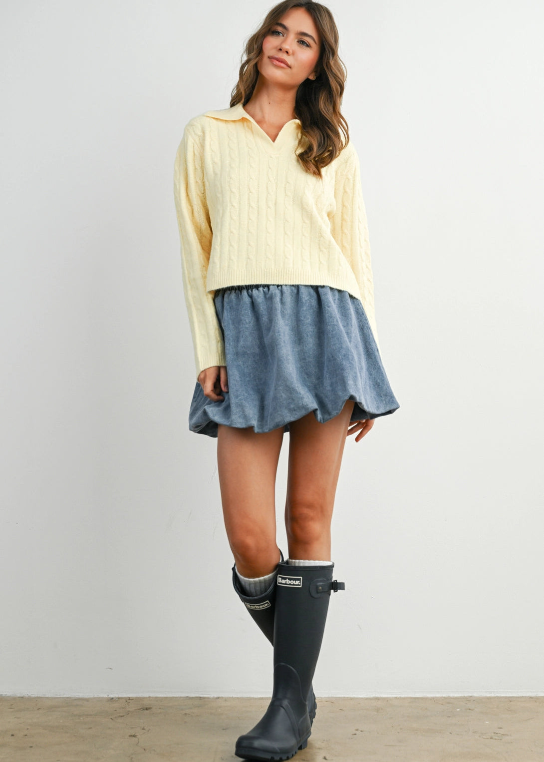Denim Bubble Skirt