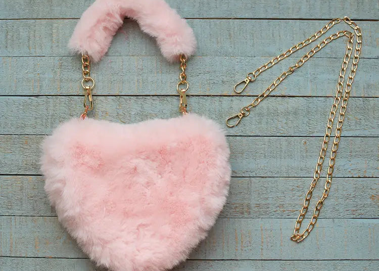 Furry Heart Purse