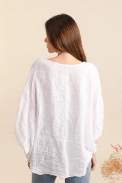 Linen Flower Blouse