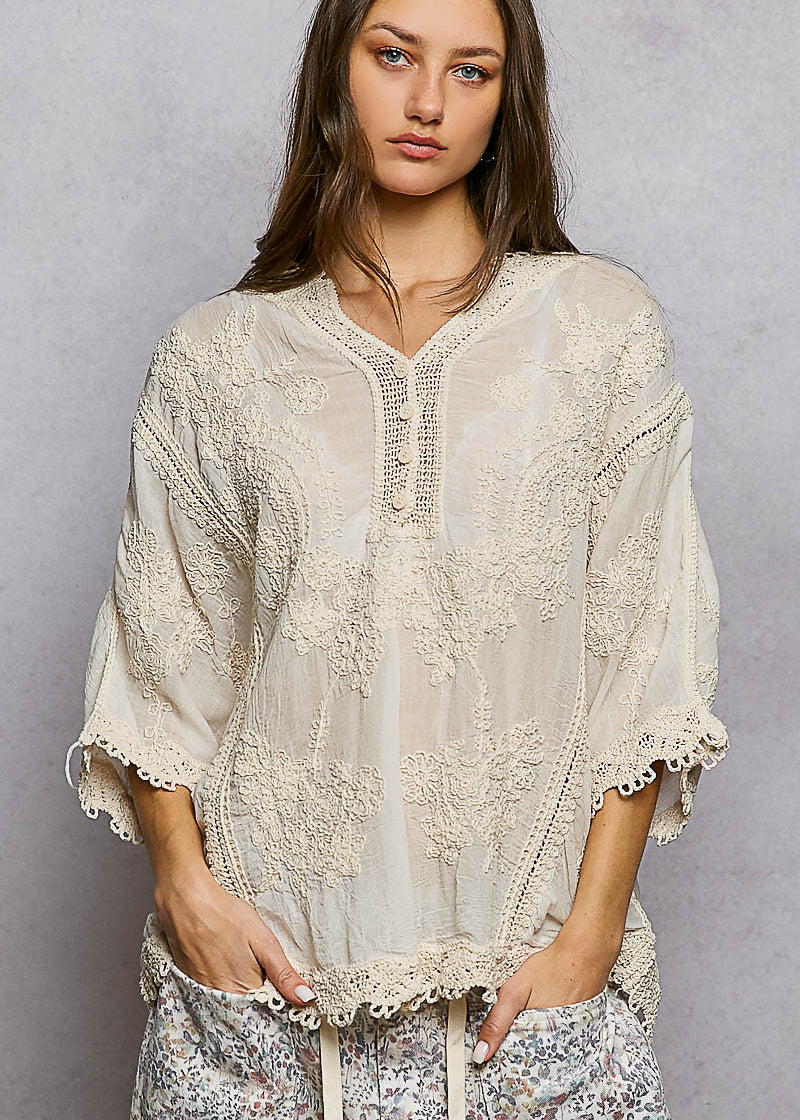 Fable Floral Crochet Blouse