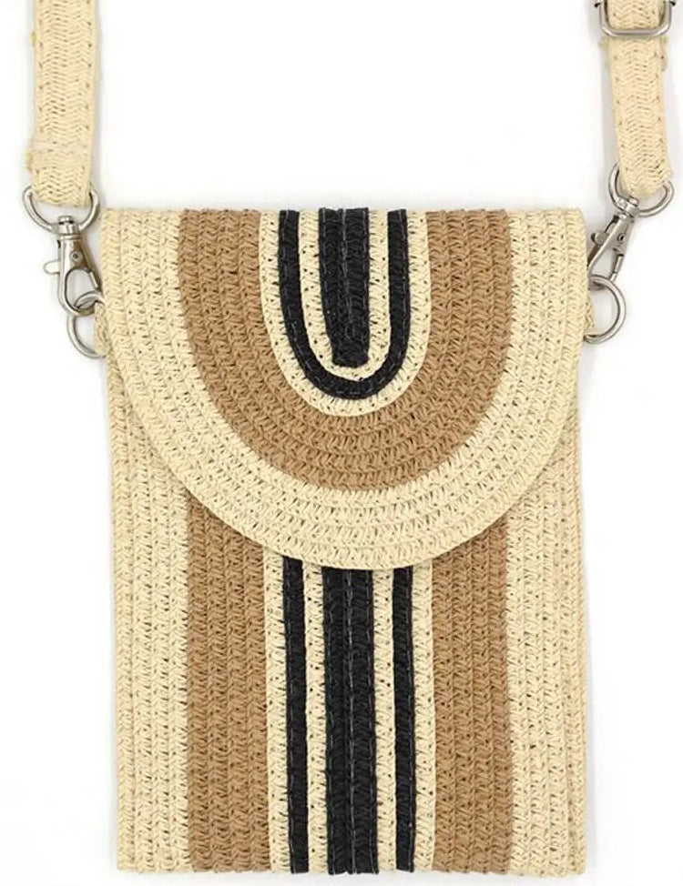 Striped Straw Crossbody
