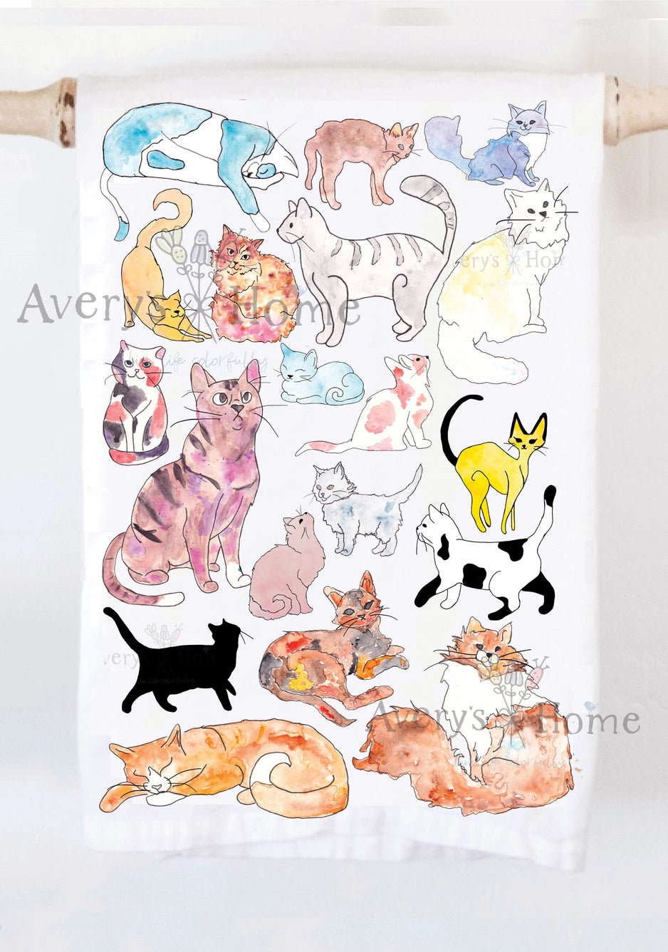 Different Cat Breeds Dish Towel