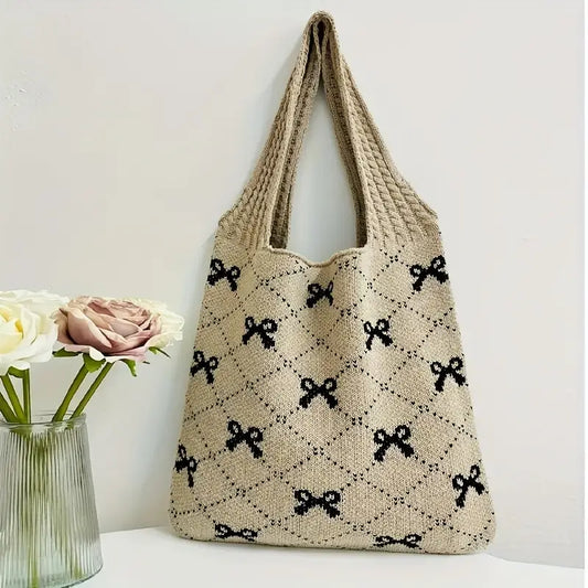 Bow Knit Tote