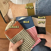 Striped Preppy Crew Socks