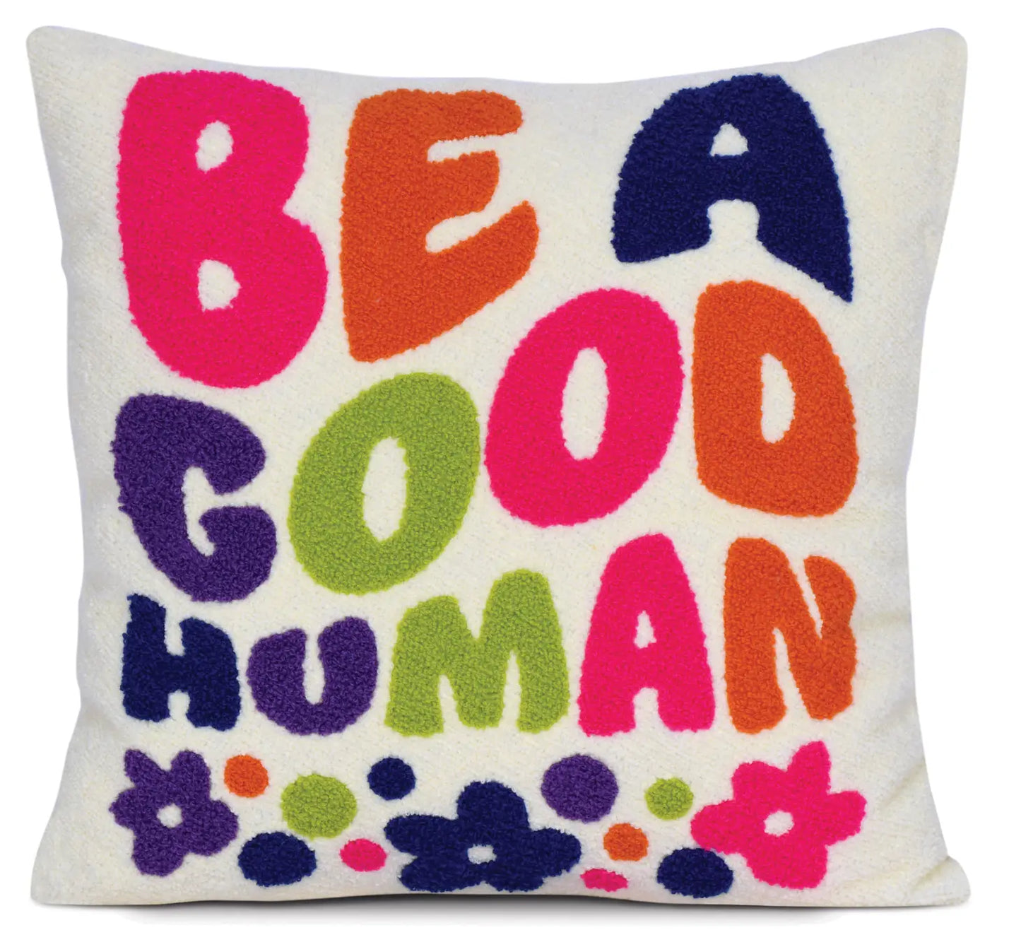 Be A Good Human Chenille Pillow