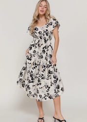 Bat Flower Maxi Dress