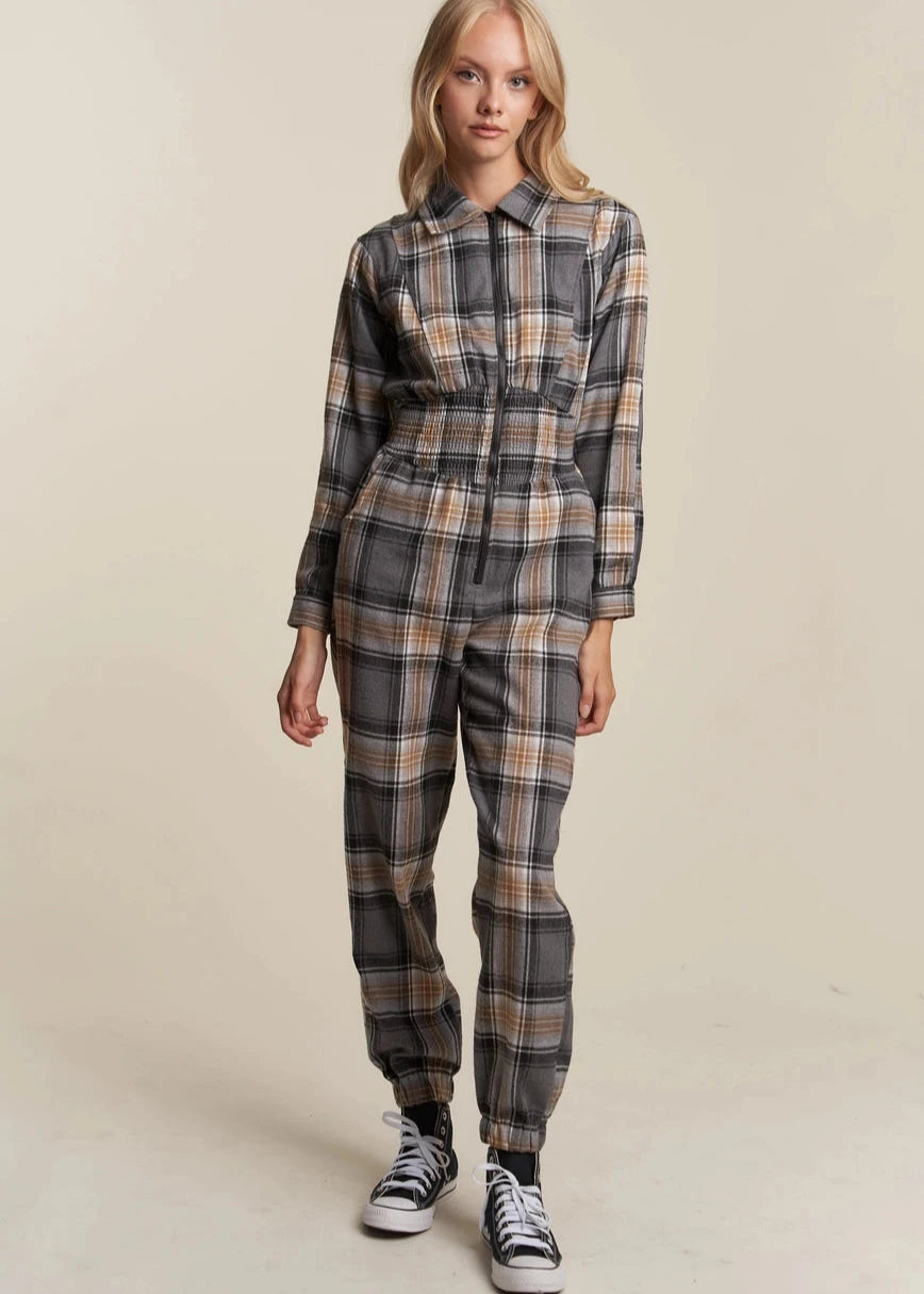 Allison Plaid Jumpsuit