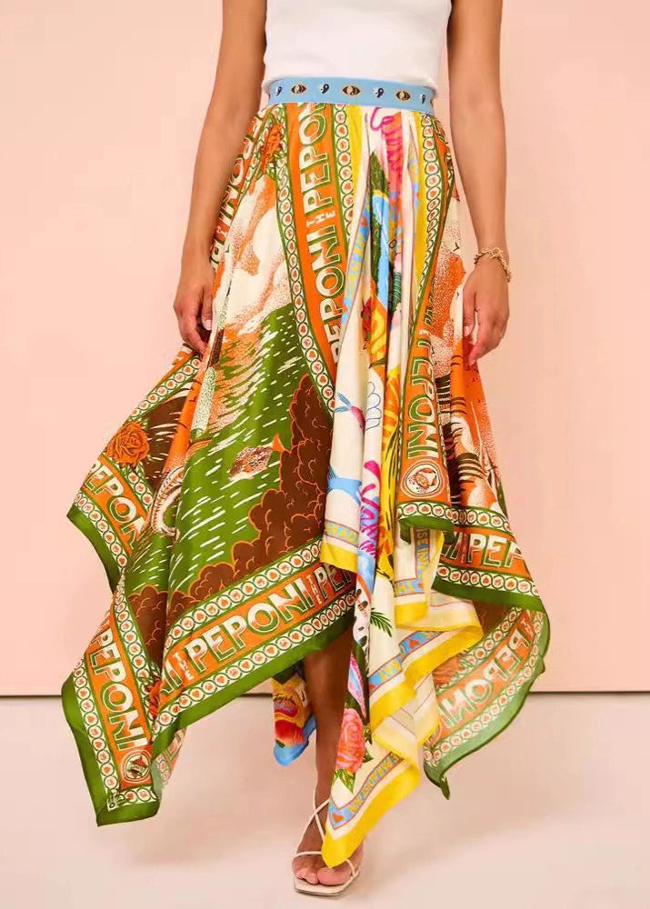 Ivy Irregular Print Skirt
