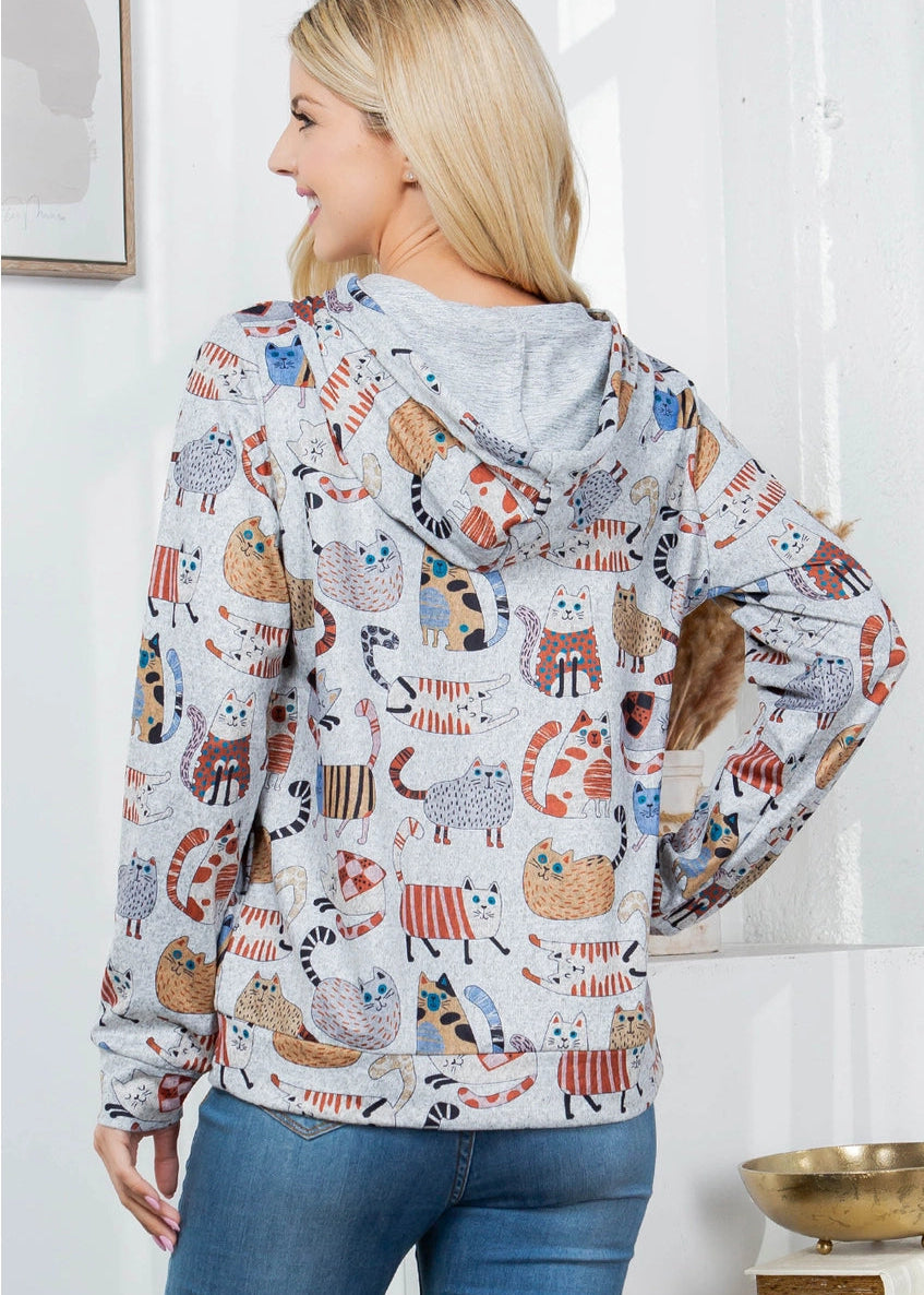 Comic Cat Hoodie