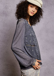 Cody Crochet V-Neck Top