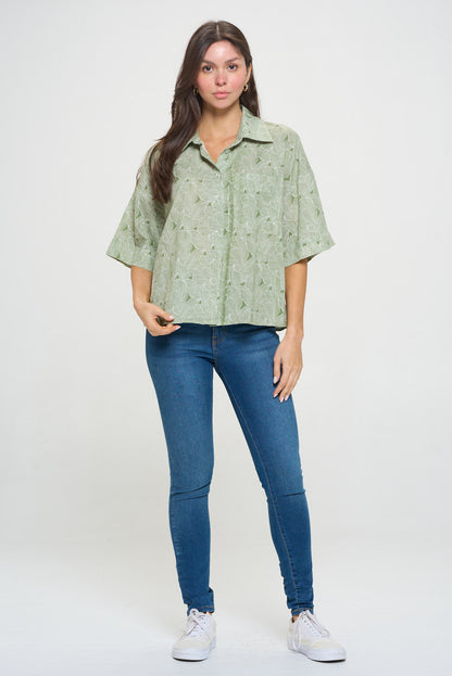 Leaves Print Shirt