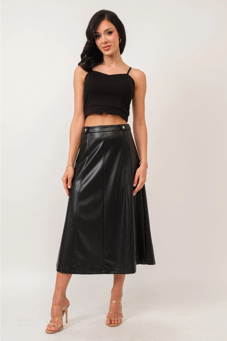 Aline Faux Leather Skirt
