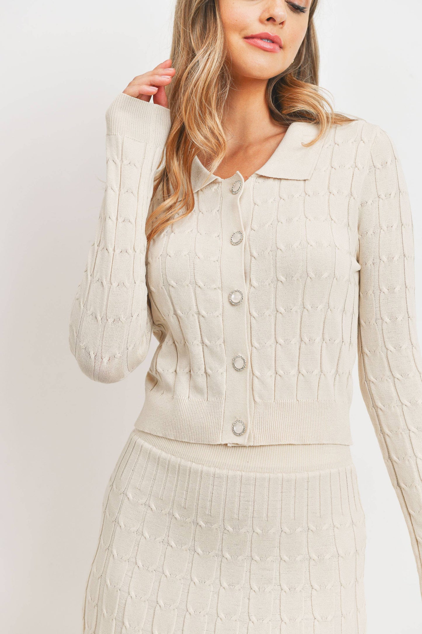 Cece Cable Knit Sweater & Skirt