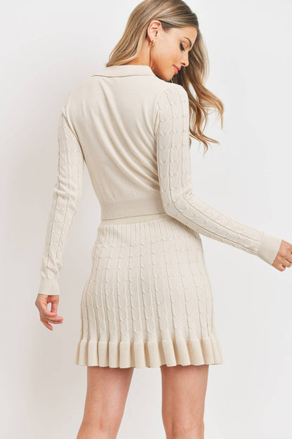 Cece Cable Knit Sweater & Skirt
